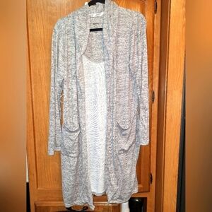A Born long length hooded open front cardigan sweater in a size S/M.